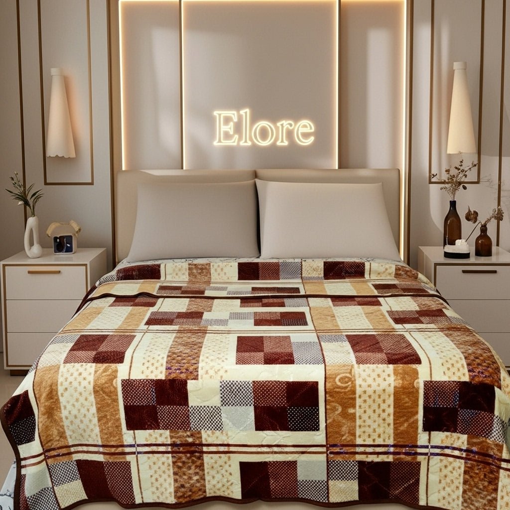 Arani Embossed Blanket – Creamy Camal - Elore