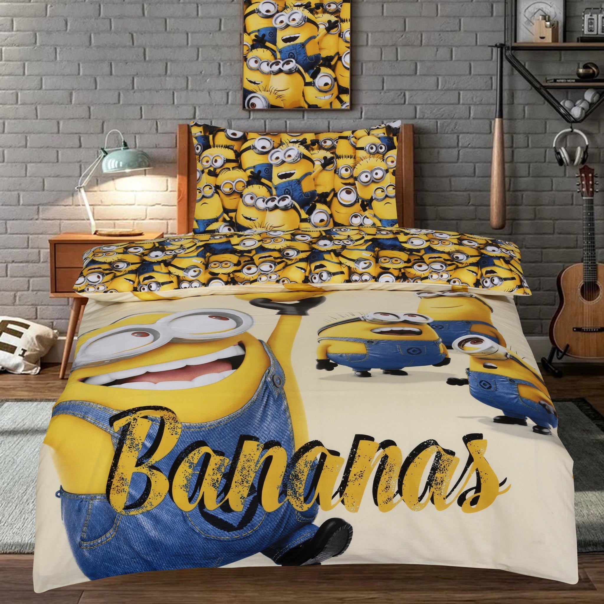 Minions “Go Bananas” Yellow Kids Quilt Set – Fun Comfort for Happy Sleep - Elore